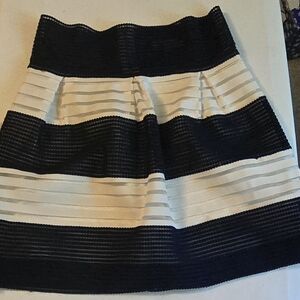 Orange Creek Black and White Striped Mini Skirt